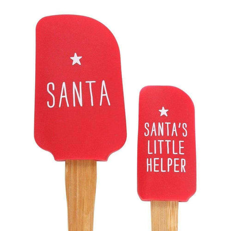 The Fashion Gift Shop: Santa and Santa's Little Helper, Head Elf and Little Elf Christmas Spatula Set by Jones Home & Gifts, Spatulas
