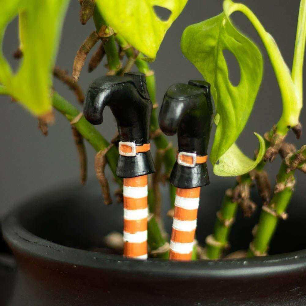 Witches Legs, Black Boots Plant Pot Accessory by Jones Home & Gifts