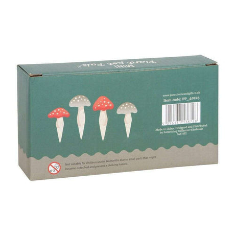 The Fashion Gift Shop: Set of 4 Mini Mushroom Plant Pot Pals, Fairy Garden Decor by Jones Home & Gifts, Gardening Accessories