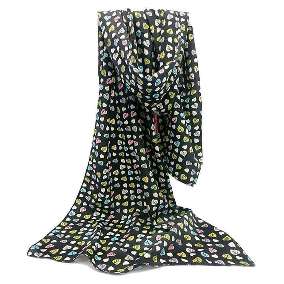 Silky Ladies Scarf Leaf Print Fashion Scarves Accessory Neck wear - Scarves & Shawls by Fashion Scarves