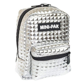 Silver Mini Backpack, Hands Free Bag For Small Stuff by Echo Three