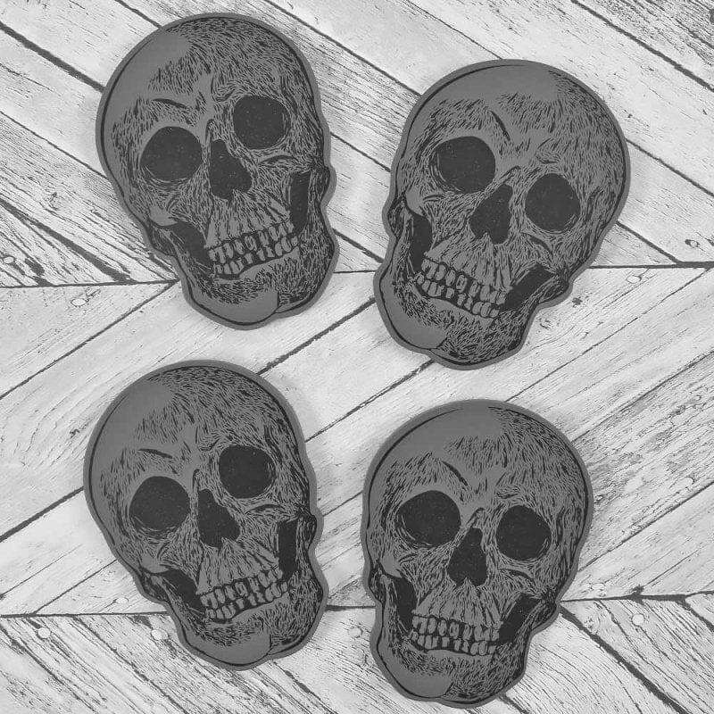 The Fashion Gift Shop: Skull Coasters Gothic Place Matts Set of 4 by Jones Home & Gifts, Tea Coasters