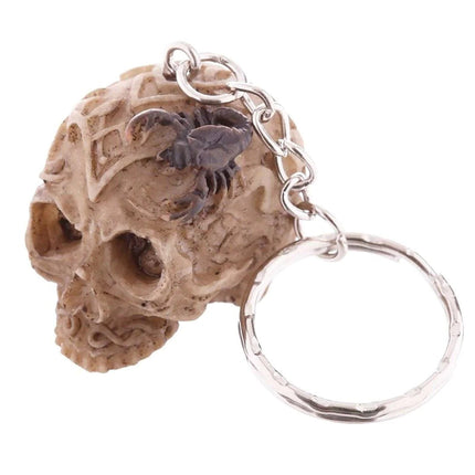 Skull Keyring Halloween Resin Fun Gothic Keychain Gift - Bag Charms & Keyrings by Fashion Accessories