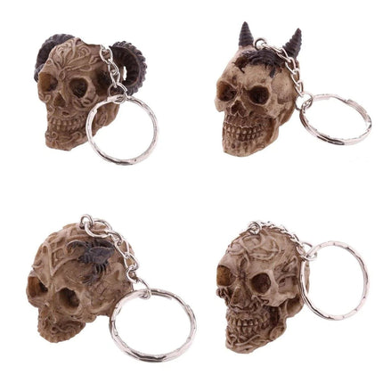 Skull Keyring Halloween Resin Fun Gothic Keychain Gift - Bag Charms & Keyrings by Fashion Accessories