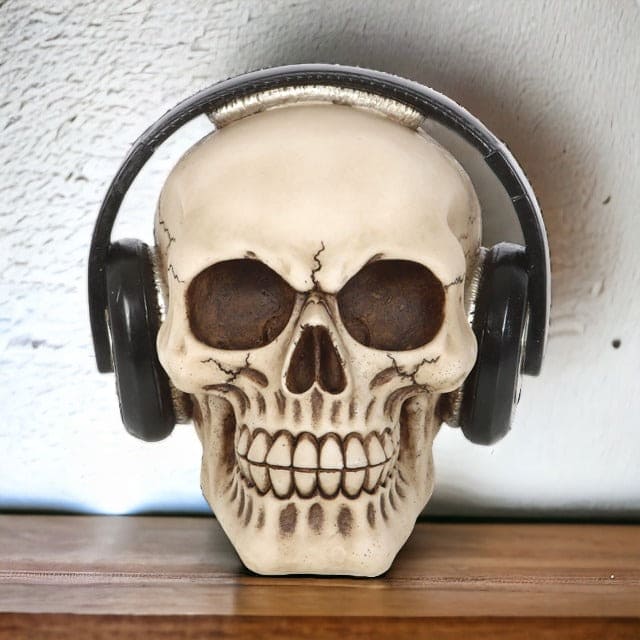 Skull Ornament with Headphones - Skulls by Spirit of equinox