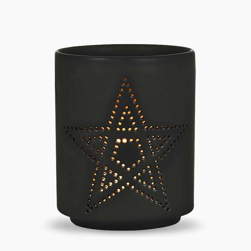 Small Black Pentagram Cut Out Tealight Holder - The Fashion Gift Shop by Jones Home & Gifts