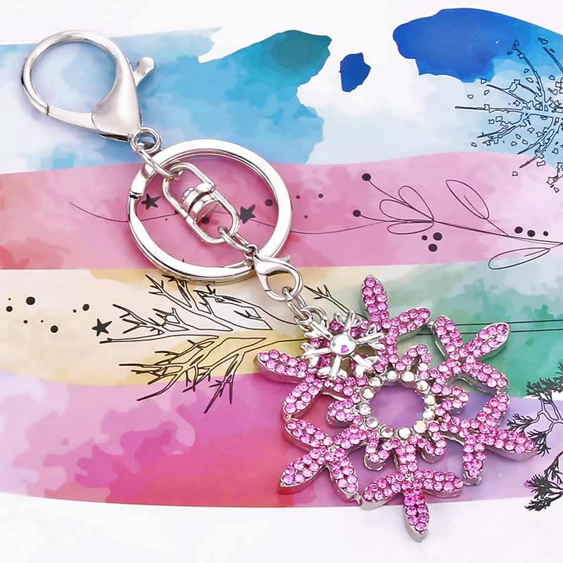Snowflake Pink Charm Keyring Gifts - Bag Charms & Keyrings by Fashion Accessories