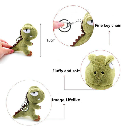 The Fashion Gift Shop: Soft Cuddly T - Rex Dinosaurs Boys Girls Backpack Charm Keyring by Fashion Accessories, Soft Toys