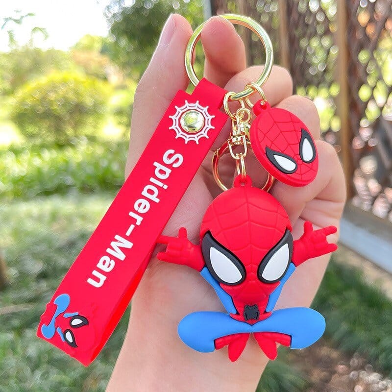 Spiderman 3D Keyring, Plus Black Spiderman with Charms