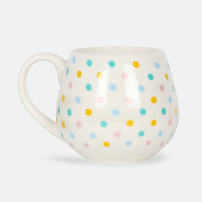 Spotted Round Mug Multi Pastel Coloured Polka Dot Pattern - Mugs and Cups by Jones Home & Gifts