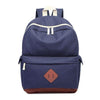 Strong Canvas Backpack School Bag Rucksack Water Resistant - Navy