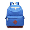 Strong Canvas Backpack School Bag Rucksack Water Resistant - Blue