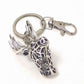 Stunning 3D Deer Stag Head Silver Metals Keyring Gift - Bag Charms & Keyrings by Fashion Accessories