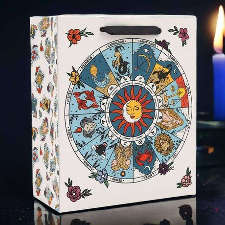 Sun and Moon Zodiac Designs Gift Bag with Astrological Signs - The Fashion Gift Shop Gift Bag