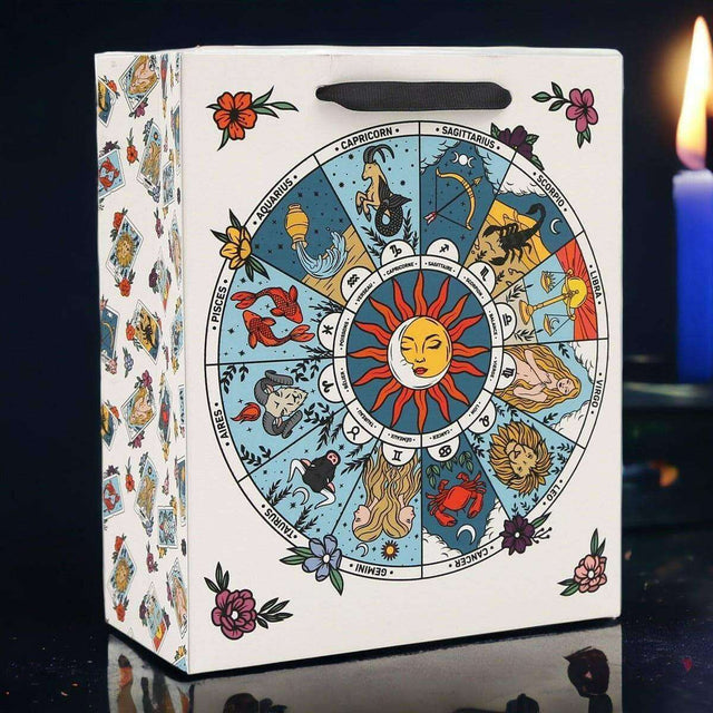 Sun and Moon Zodiac Designs Gift Bag with Astrological Signs - The Fashion Gift Shop Gift Bag