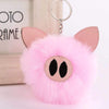 Super Soft Fluffy Pig Pom Pom Keyring Handbag Charm - Pink
