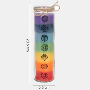 Tall Chakra Jar Candle, Rainbow Colours, Yoga Riki Physical Well-Being - Candles by Temerity Jones London