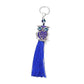 Teacher Gift Owl Keyring Blue Diamante Tassel Bird Key Chain School Evil Eye - Bag Charms & Keyrings by Fashion Accessories
