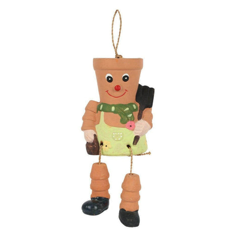 The Fashion Gift Shop: Terracotta Flower Pot Man Planter - Perche or Hang Garden Ornament by Jones Home & Gifts, Gardening Accessories