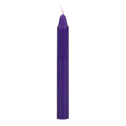 Purple pillar candle with white wick