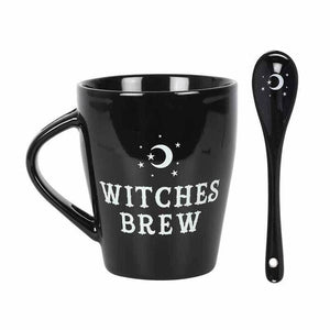 The Fashion Gift Shop: Witches Brew Morning Potion Hocus Pocus Mugs with Spoons by Spirit of equinox, Mugs and Cups