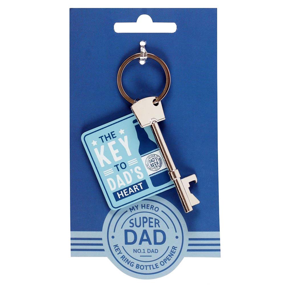 The Key To Dad's Heart - Fathers Day Gift - Bottle Opener Keyring Gifts - Bottle Openers by Fashion Accessories