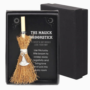 The Magick Broomsticks Lucky Charm Positive Energy Gifts Witches Hat Black Box - Charms & Pendants by Spirit of equinox