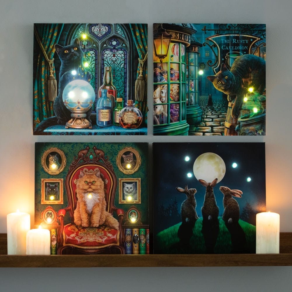 The Witches Apprentice Light Up Canvas Plaque by Lisa Parker - Wall Art's by Lisa Parker