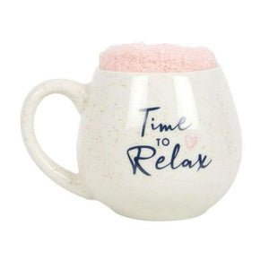 Time to Relax Round Mug and Sock Gift Set - The Fashion Gift Shop Mugs and Cups