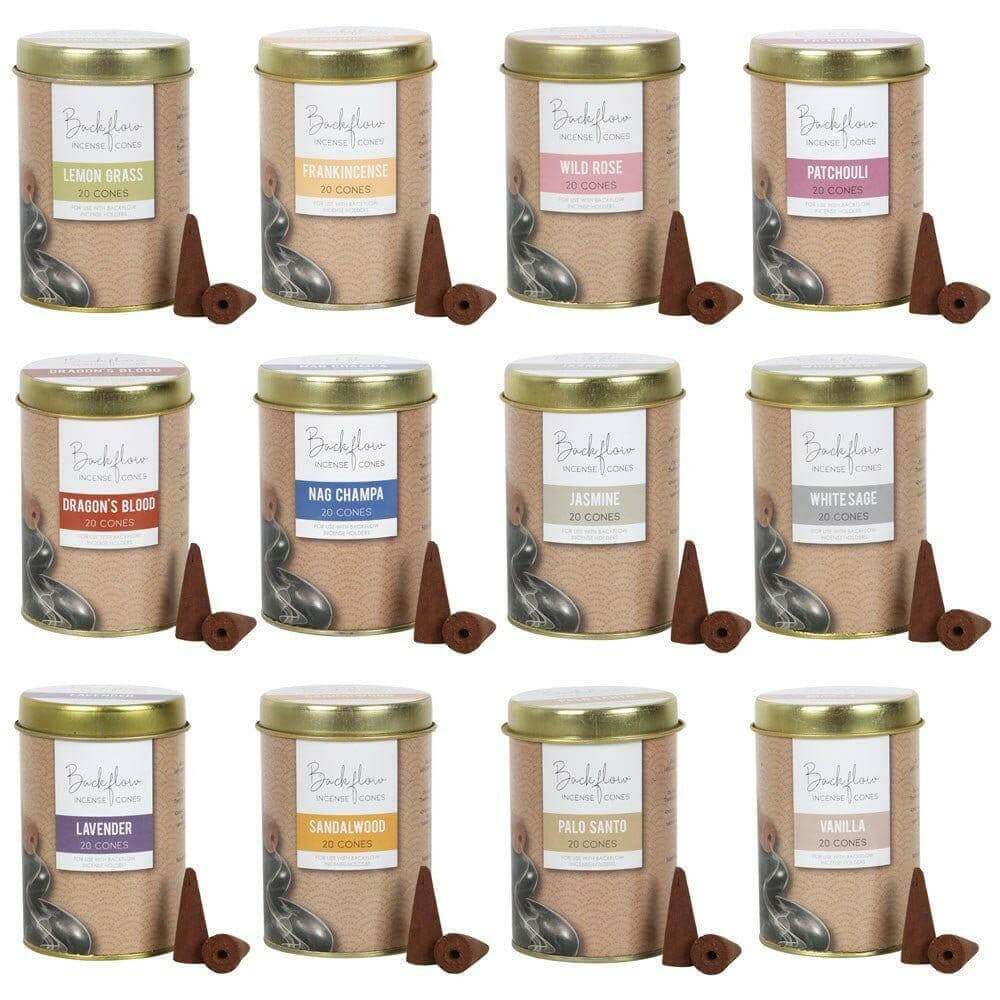 The Fashion Gift Shop: Tin of 20 Jumbo Long Lasting Backflow Cones for Backflow Burners by Elements, Backflow Cones