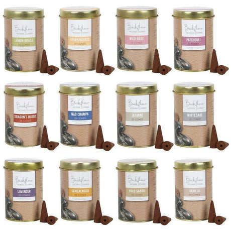 The Fashion Gift Shop: Tin of 20 Jumbo Long Lasting Backflow Cones for Backflow Burners by Elements, Backflow Cones