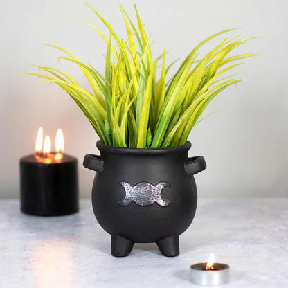 Triple Moon Cauldron Terracotta Plant Pot - Pots & Planters by Spirit of equinox
