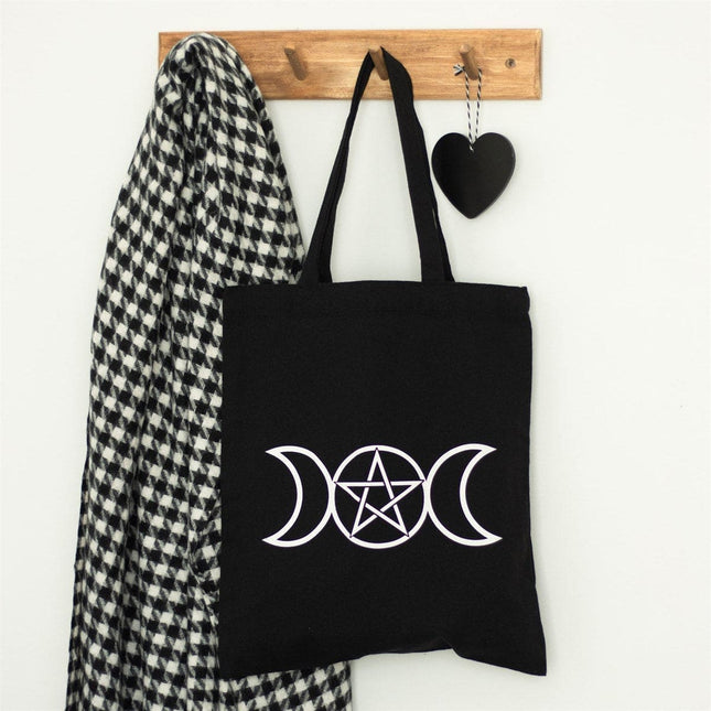 Triple Moon Cotton Tote Bag - Lunch Boxes & Totes by Spirit of equinox