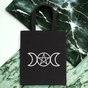 Triple Moon Cotton Tote Bag - Lunch Boxes & Totes by Spirit of equinox