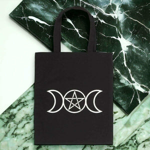 The Fashion Gift Shop: Triple Moon Cotton Tote Bag for Eco - Friendly Style by Spirit of equinox, Lunch Boxes & Totes