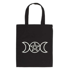 The Fashion Gift Shop: Triple Moon Cotton Tote Bag for Eco - Friendly Style by Spirit of equinox, Lunch Boxes & Totes