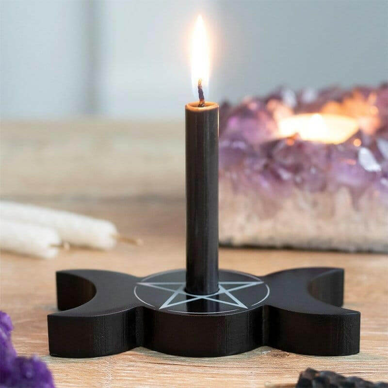 Triple Moon - Magic Candle Holder for Spell Candles - The Fashion Gift Shop Candle Holders