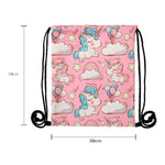 Unicorn Drawstring Bag Backpack Pink School Bag Yoga Bag - Drawstring Bags by Fashion Accessories