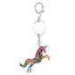 Unicorn Keyring Hand Painted Multi-Colour Bag Charm Funky Gift - Bag Charms & Keyrings by Fashion Accessories
