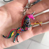 Unicorn Keyring Hand Painted Multi-Colour Bag Charm Funky Gift - Multi-Coloured