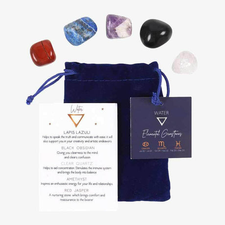 The Fashion Gift Shop: Water Element Tumble Gemstone Set for Intuition and Clarity by Spirit of equinox, Tumble stones