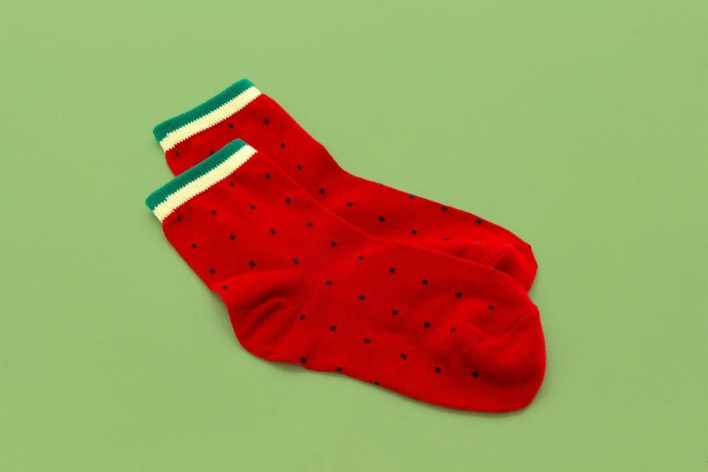 Watermelon Colourful socks in fruit themed packaging - Novelty Socks by Luckies Originals