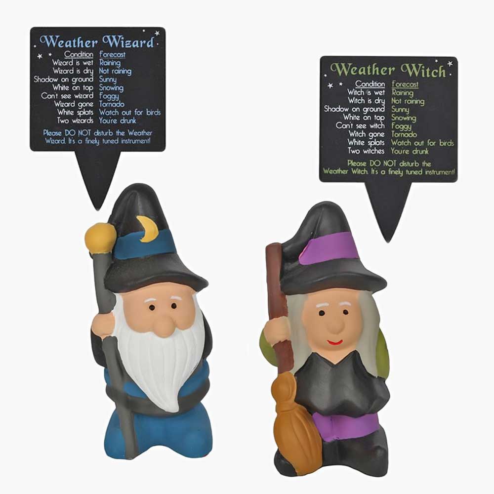 Weather Witch and Wizards Forecasting Garden Gnomes - Gardening Accessories by Jones Home & Gifts