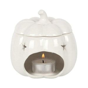 White Pumpkin Oil Burner and Wax Melt Warmer Halloween Gift