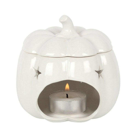 White Pumpkin Oil Burner and Wax Melt Warmer Halloween Gift