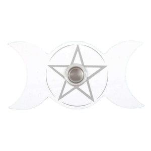 The Fashion Gift Shop: White Spell Candle Holders 3 Designs Star Moons Mystical by Spirit of equinox, Candle Holders