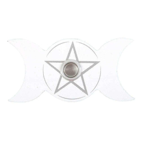 The Fashion Gift Shop: White Spell Candle Holders 3 Designs Star Moons Mystical by Spirit of equinox, Candle Holders
