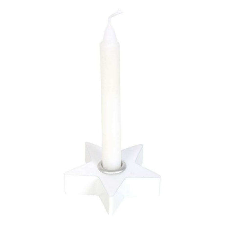 The Fashion Gift Shop: White Spell Candle Holders 3 Designs Star Moons Mystical by Spirit of equinox, Candle Holders