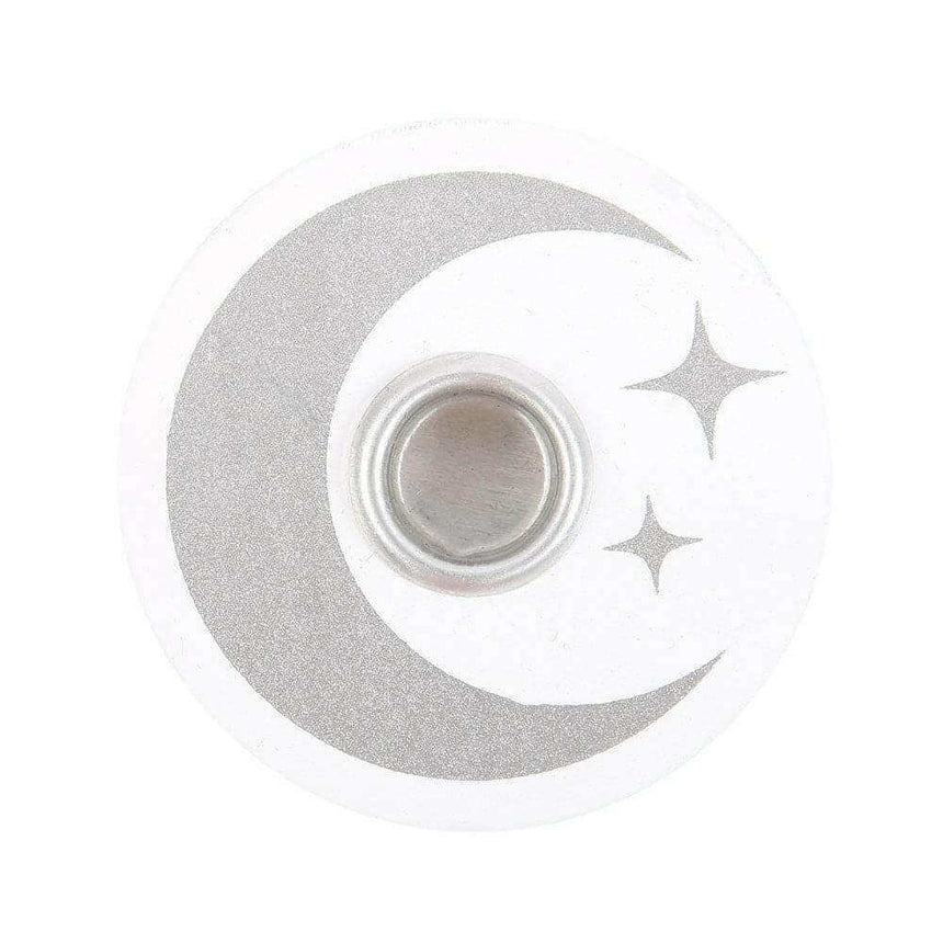 The Fashion Gift Shop: White Spell Candle Holders 3 Designs Star Moons Mystical by Spirit of equinox, Candle Holders