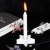 White Spell Candle Holders 3 Designs, Star, Moons and Mystical - White Star